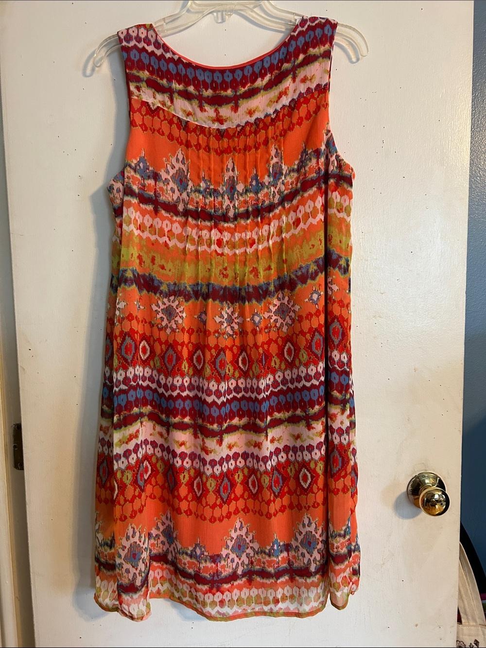 Rabbit Rabbit Rabbit Coral and Multi-Color Printed Sleeveless Top - Picture 4 of 5